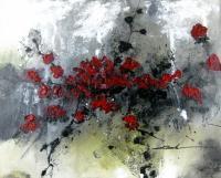 Wild Roses - Acrylic Oil Paintings - By Khanh Ha, Abstract Painting Artist
