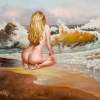 I Wait For The Waves - Not The Ship - Oil Paintings - By S   O   L   D S   O   L   D, Realism Painting Artist
