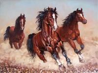 Runaway Horses - Oil Paintings - By S   O   L   D S   O   L   D, Realism Painting Artist