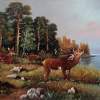 Young Deer Beside A Lake - Oil Paintings - By S   O   L   D S   O   L   D, Realism Painting Artist