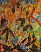 Shades Of Fall - Mixed Media On Canvas Mixed Media - By Gopa Ghosh, Abstract Realism Mixed Media Artist