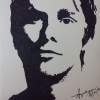 Christian Bale - Paper Drawings - By Sangeetha Prasad, Marker Sketch Drawing Artist
