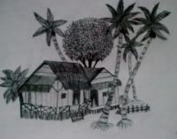 A Beach House - Paper Drawings - By Sangeetha Prasad, Pencil Sketch Drawing Artist