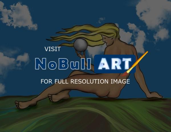 Surrealism - Girl With Ball - Canvas