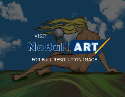 Surrealism - Girl With Ball - Canvas