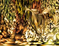 Horse Textured - Canvas Paintings - By Daniel Dentchev, Digital Painting Artist