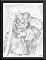 Grimreaper - Pencilpaper Drawings - By Yancey Russell, Blackwhite Drawing Artist