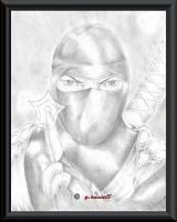 Ninja Star - Pencilpaper Drawings - By Yancey Russell, Blackwhite Drawing Artist