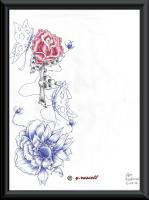 Flowers - Pencilpaper Drawings - By Yancey Russell, Blackwhite Drawing Artist