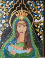 Madonna And Child - Acrylic Paintings - By Madeline Starling, Self Taught Painting Artist