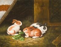 Rabits - Oil On Canvas Paintings - By Future Art, Realism Painting Artist