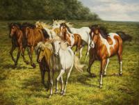 Horses - Oil On Canvas Paintings - By Future Art, Realism Painting Artist