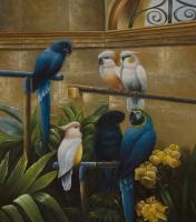 Parrots - Oil On Canvas Paintings - By Future Art, Modernism Painting Artist
