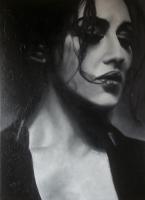 Dry County Monica Bellucci - Oil On Canvas Paintings - By Eloy F Calleja, Figurativo Painting Artist