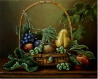 Fruits - Basket With Fruits - Oil On Canvas
