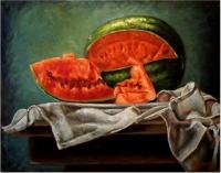 The Watermelon - Oil On Canvas Paintings - By Jozi Mesaros, Realism Painting Artist