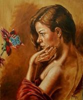 Butterfly - Oil On Canvas Paintings - By Jozi Mesaros, Realism Painting Artist
