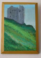 Gylen Castle - Oil On Board - Support Paintings - By Ewen Morrison, Historic Views Painting Artist