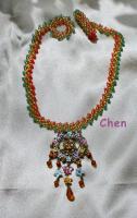 Romantic Necklace - Waving Beads Jewelry - By Chen Z, Fashion Jewelry Artist