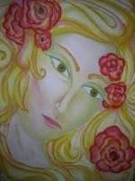 Red Flowers - Acrylics Paintings - By Margarita Halikia, None Painting Artist