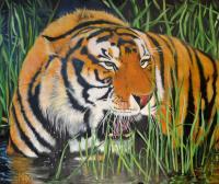 Animals - A Caccia - Oil On Canvas 120 X 100 Cm