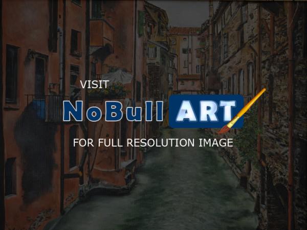 Cityscape - Bologna - Italy - - Oil On Canvas - 50 X 40 Cm