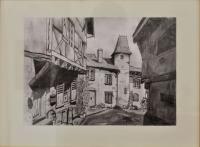 Cityscape - Saint Haon Le Chatel - France - - Pencil On Paper -