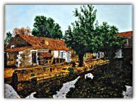 Landscape - Nieul Sur Lautise - France - - Oil On Canvas - 40 X 50 Cm