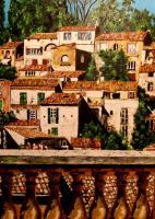 Landscape - Bormes Les Mimosas - Oil On Canvas - 100 X 50 Cm