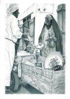 Copper Bargainer - Pencils  Carbon Pencil Drawings - By Fatima Jaffery, Realism Drawing Artist