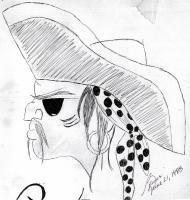 Pirate - Pencil  Paper Drawings - By Berine Thompson, Black  White Drawing Artist