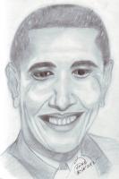 President Obama - Pencil  Paper Drawings - By Berine Thompson, Black  White Drawing Artist