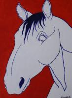 Horse Head - Acrylic On Canvas Paintings - By Michael Piscatelli, Nature Painting Artist