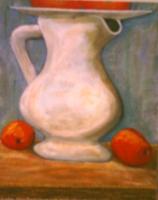 Still Life With Pitcher And Fruit - Acrylic On Canvas Board Paintings - By Michael Piscatelli, Realism Painting Artist