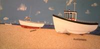 Three Fishing Boats - Acrylic On Canvas Paintings - By Michael Piscatelli, Realism Painting Artist