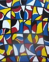 Abstract Squares - Acrylic On Canvas Paintings - By Michael Piscatelli, Abstract Painting Artist