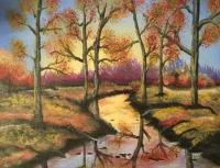 Autumn Sunset - Acrylic Paintings - By Peter Lord, Natural Painting Artist