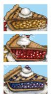 Pie Collection - Marker Drawings - By Janelle Dimmett, Illustration Drawing Artist