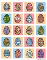 Easter Egg Collection - Marker Drawings - By Janelle Dimmett, Illustration Drawing Artist