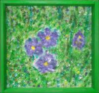 Violets In The Wild - Acrylics On Fur Other - By Natalia Levis-Fox, Abstract Other Artist