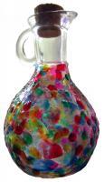 Bottle For Spices - Stained Glass Paints Glasswork - By Natalia Levis-Fox, Abstract Glasswork Artist