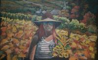 Regina Ll  Bahan - Oil Pastels Paintings - By John Mccullough, Post Impressionism Painting Artist