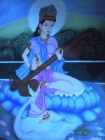 Saraswati - Water Colour Paintings - By Neeta Jhamnani, Indian Miniature Painting Artist