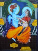 Spritiual Love - Water Colour Paintings - By Neeta Jhamnani, Indian Miniature Painting Artist