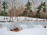 Spring Thaw - Watercolor Paintings - By Theresa Van Eck, Realistic Painting Artist
