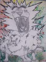 Rasta Lion - Add New Artwork Medium Drawings - By Davian Story, Potrait Drawing Artist