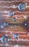 Multiverse 387 - Oil And Acrylic On Panel Paintings - By Sam Delrussi, Cosmic Painting Artist