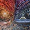 Multiverse 384 - Oil And Acrylic On Panel Paintings - By Sam Delrussi, Cosmic Painting Artist