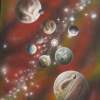 Multiverse789 - Oil And Acrylic On Panel Paintings - By Sam Delrussi, Cosmic Painting Artist