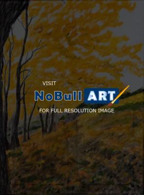 Oil Paintings On Velvet - Forest In Autumn - Oil Colour On Velvet
